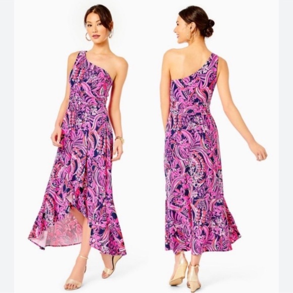 Lilly Pulitzer Dresses & Skirts - Lilly Pulitzer Monico One Shoulder Midi Dress